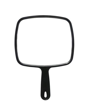 BinaryABC Black Hand Mirror  Handheld Mirror with Handle  Salon Barbers Hairdressers Mirror