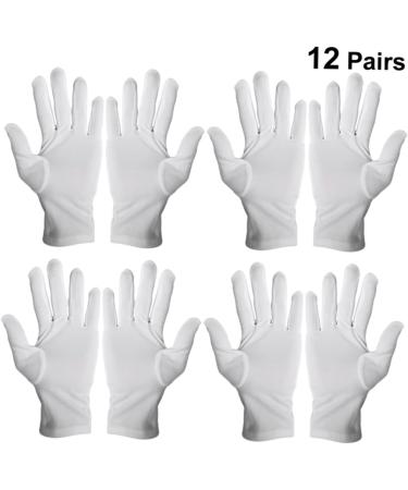 Healeved 12 Pairs Cotton Gloves Inspection Gloves Spa Gloves Guantes Desechables Nylon Gloves Dust Gloves Marching Gloves Work Gloves Party Etiquette Gloves Protection White - Buy Online on GoSupps.com