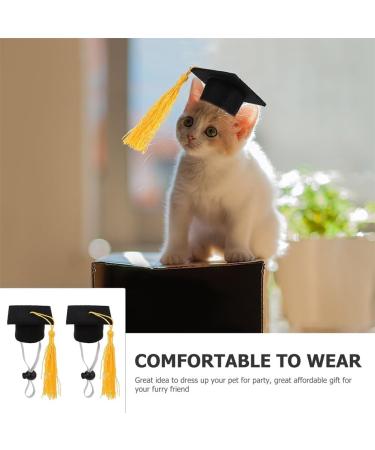 Beavorty Elastic Doctor Cap & Graduation Cap Set for Dogs Perfect Pet Cosplay Hats 5.5x3.5cm Yellow | Shop Internationally - Buy Online on GoSupps.com