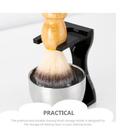 Coheali Bart Brushes Halter Razor Stand - Premium Acrylic Razor & Brush Holder with Large Emasille Bowl for Men - Buy Online on GoSupps.com