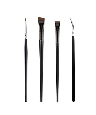 Angled Eyeliner Brush Flat Eyeliner Brush Fine Bent Eyeliner Brush Pencil Point Eyeliner Brush 4 Pieces Beauty Cosmetic Tool Brushes Kits for Eye Make Up