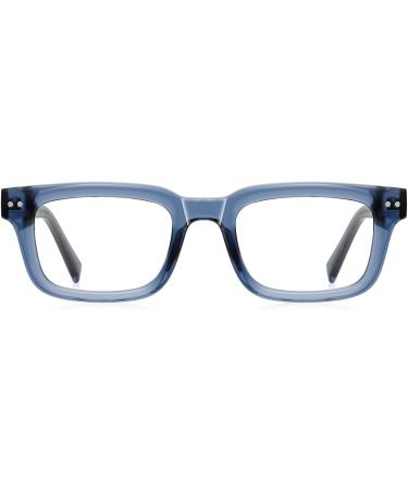 LIGOES TR90 Anti Blue Light Glasses - Retro Square Prescription Eyeglasses for Women | Fashion Blue & Clear Frame - Buy Online on GoSupps.com