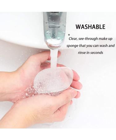 AKOAK Silicone Makeup Sponge Set - 2 Transparent Face Applicators for Liquid Foundation Cream CC Cream Concealer & BB Cream - Perfect Blender for Flawless Makeup - Buy Online on GoSupps.com
