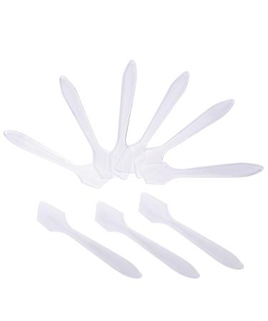 Senkary 200 Pack Disposable Makeup Spatulas Plastic Cosmetic Spatula 3.2 Inch Frosted Facial Cream Mask Spatula (Translucent)