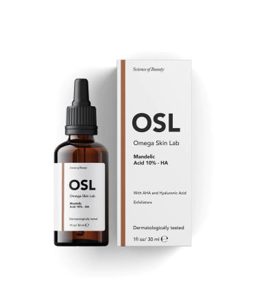 OSL Omega Skin Lab OSL Mandelic Acid-HA Face Serum 30 ML Friendly Skin Care Solution for Oily/Acne Prone Skin Pore Tightening