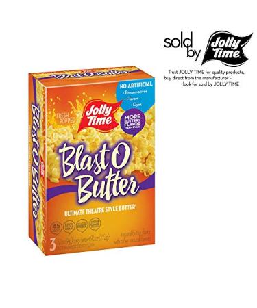 JOLLY TIME Gourmet Microwave Popcorn - Gluten Free, Non-GMO, 4 Pack, 3 Count Boxes (Blast O Butter) - Buy Online on GoSupps.com