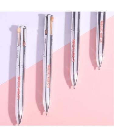 Eyebrow Contour Pen 4 in 1 Long Lasting Rotate Defining Highlighting Brow Pencil Makeup Tool Black Brown 3# Black Brown - Buy Online on GoSupps.com