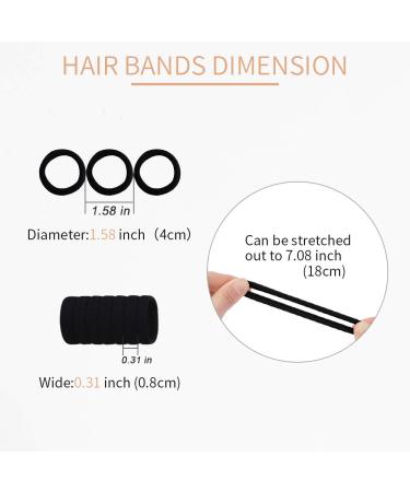 100PCS Seamless Thick Black Hair Ties for Women & Girls - Elastic Ponytail Holders | No Damage Hair Bands - Buy Online on GoSupps.com