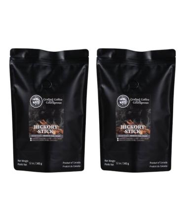 OLE Smokes Coffee | Whole Bean Coffee | Medium Dark Roast | Smoked Blend | Hickory Stick | 12 OZ Bag | Pack of 2
