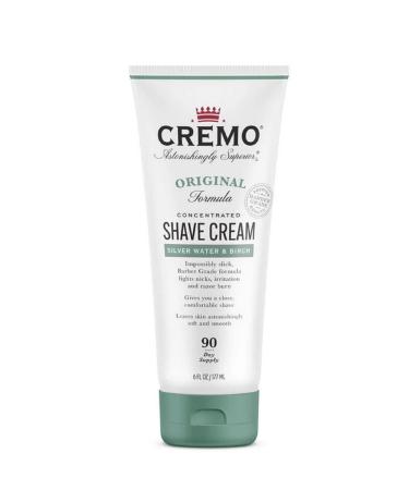 Cremo Original Formula Concentrated Shave Cream Silver Water & Birch 6 fl oz (177 ml)