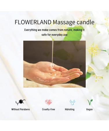 FLOWERLAND Massage Candle - Hydrating Massage Oil for Couples & Home Spa | Natural Vegan Jasmine 200ml - Buy Online on GoSupps.com