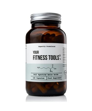 Your Fitness Tools Vegan Full Spectrum Amino Acids | 120 x Free Form Amino Acids Vegan Protein Capsule | BCAA Capsules Supports Muscle Repair Muscle Building | Made in The UK