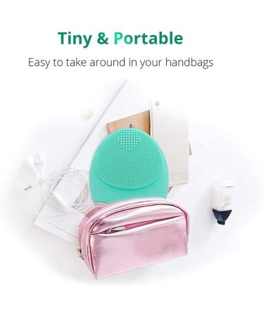 Sonic Facial Cleansing Brush - Soft Silicone Bamboo Charcoal Face Cleanser for Deep Cleansing & Anti-Aging - Green - Buy Online on GoSupps.com