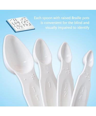 Braille Measurement Spoon Set for the Visually Impaired - 4-Piece Nesting Cup Baking Aids for Home & Kitchen - Buy Online on GoSupps.com