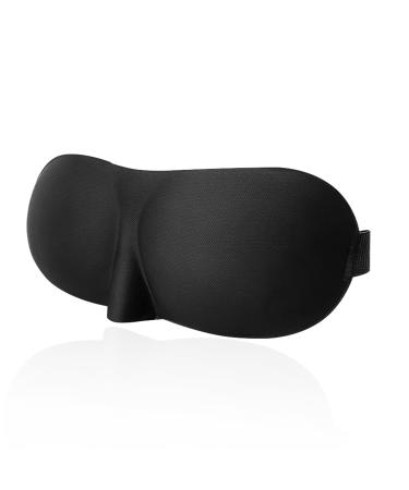 Sleep Masks for Women Men Blackout Blindfold Eye Cover for Travel 3D Eye Mask for Deep Sleep Sleep Mask for Side Sleeper Eye Mask with Adjustable Strap for Sleeping Soft Breathable Eye Cover Black