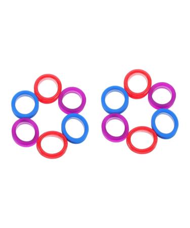 MipCase 12 pieces finger pollning accessories colorful rings beauty scissors hairdressing scissors hair ring scissors not ring-shaped pet rings finger rings hairdressing accessories finger ring inserts 3x2x1cmx2pcs different colors x 2 pieces