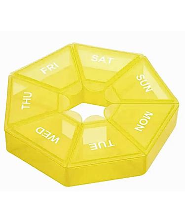 QUANTUM LEAP Weekly Pill Organizer (Yellow) 1 Count (Pack of 1)