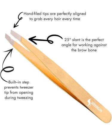 Seekingon Professional Tweezer for Facial Hair Women & Men Stainless Steel Precision Tweezers for Ingrown Hair Tweezers for Men & Women (Rose Gold) - Buy Online on GoSupps.com