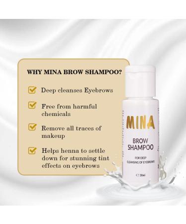 Mina Brow Shampoo - Deep Cleansing & Pre-Tinting Paraben-Free Vegan & Cruelty-Free 30ml - International Shipping Available - Buy Online on GoSupps.com