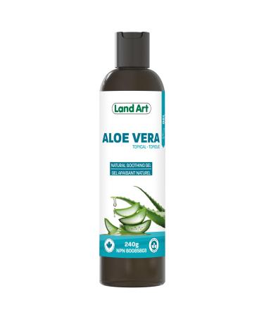 Aloe Vera Topical Gel Sunburn Relief - Soothing Moisturizer After Sun - for Face Body Hair - Made from 100% Pure Organic Cold Pressed Aloe Vera Gel For Face - with Vitamin C - Made in Canada (240 g (Pack of 1))