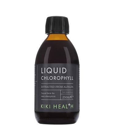 KIKI Health Liquid Chlorophyll 250ml High Strength 100mg of Chlorophyll Extract Per Serving 100% Natural Ingredients Gluten Free Vegetarian and Vegan Friendly 250 ml (Pack of 1)