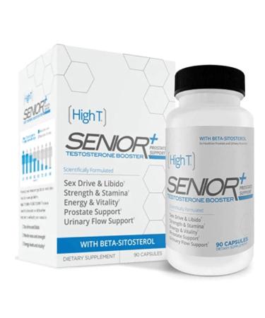 High T Senior+ Prostate Support 90ct - Natural Testosterone Booster - Supplement to Increase Energy and Strength for Seniors