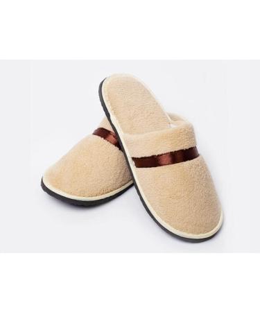 Buy Tianmao Hotel Slippers 5 Pairs of Closed-Toe Coral Fleece Guest Slippers for Spa Travel & Parties Universal Size Brown & Beige - Buy Online on GoSupps.com