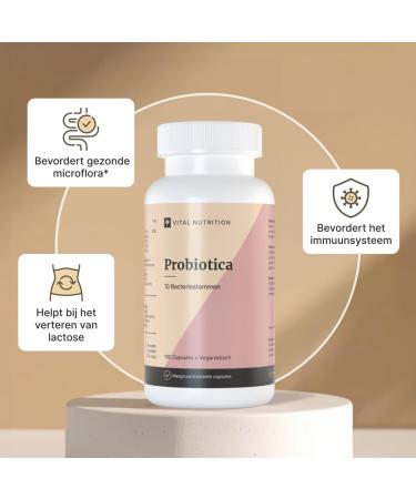 Vital Nutrition Probiotics 10 Bacterial Strains and 96 Billion CFU Digestive Enzymes & Prebiotics Vegan Stomach Resistant 60 Capsules - Buy Online on GoSupps.com