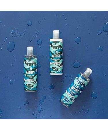 Faith In Nature Fragrance Free Shampoo Conditioner & Body Wash Trio | Vegan | Cruelty Free | 99% Natural Fragrance | Free From SLS or Parabens|shampoo and conditioner|unscented shower gel - Buy Online on GoSupps.com