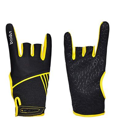 Keep Outdoor Bowling Gloves Left and Right Hand Professional Anti-Skid Bowling Accessories Yellow Large-X-Large