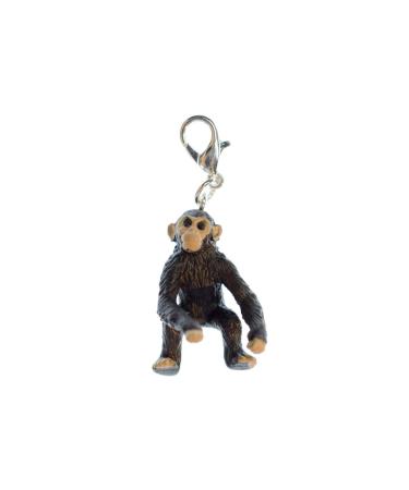 Miniblings chimpanzees charm zipper pull monkey baby animal rubber small - handmade fashion jewelry i chain pendant silver -plated - beggar pendant beggar strap - trailer for bracelet