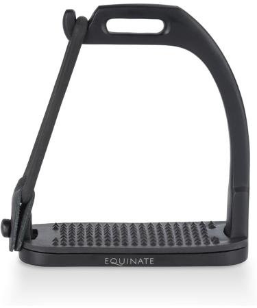 Equinate Safety Bar Wakefield 12cm Black Matt | Anti-Slip Rubber Tread Stirrup Set for Adults & Children | Ankle Relief - 2 Pieces - Buy Online on GoSupps.com
