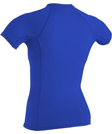 O'Neill Women's Basic Skins UPF 50+ Short Sleeve Rash Guard - Tahitian Blue, Small - Buy Online on GoSupps.com