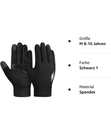 Children's Winter Bicycle Gloves - Warm Touchscreen Waterproof Windproof for Kids (Ages 4-12) - Anti-Slip Outdoor Sports Gloves for Girls - Black - Buy Online on GoSupps.com