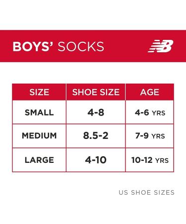 New Balance Boys' Performance No Sweat Low Cut Socks (8 Pack) - White Assorted Medium - Buy Online on GoSupps.com