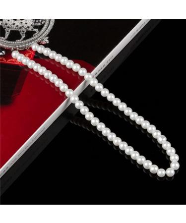 HAODUOO Necklaces For Women 8Mm Simulated Chain Necklace Collier Femme Choker Wedding Bridal Jewelry Party Gifts - Buy Online on GoSupps.com