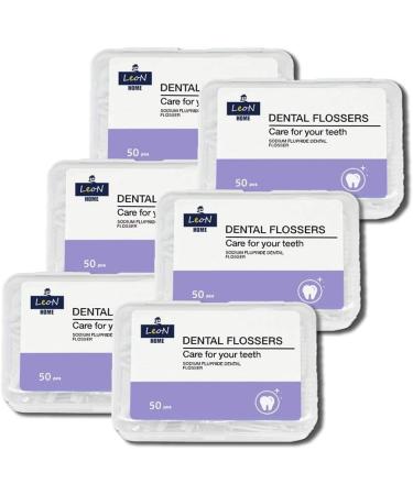 Unwaxed Dental Floss Picks 300 PCS | Travel Case & Toothpick | Deep Clean Oral Care | Durable Unflavored Flossing - 6 Pack - Buy Online on GoSupps.com