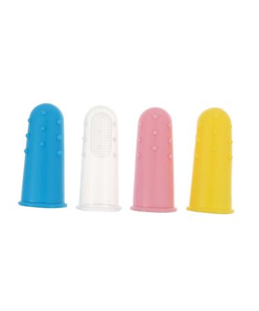 Minkissy 4 piece of toothbrush made of silicone toothbrushes for children toothbrush finger brush for the oral care rubber finger toys children's toddler toddler toothbrush clean 1 piece (1 Pack)