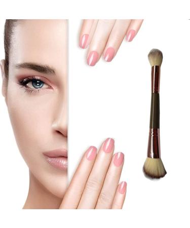 Double End Complexion Brush - Dual Ended Rose Gold Makeup Brush for Face Powder Liquid Foundation Concealer & Eyeshadow - Buy Online on GoSupps.com