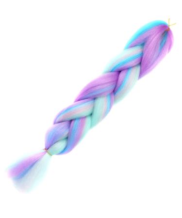LDMY 24 Jumbo Braids Hair Extensions - Multi-Color Kanekalon Synthetic Hair for Women - 6PCs Pack in Pink Purple Blue Green - 100g/PC - Buy Online on GoSupps.com