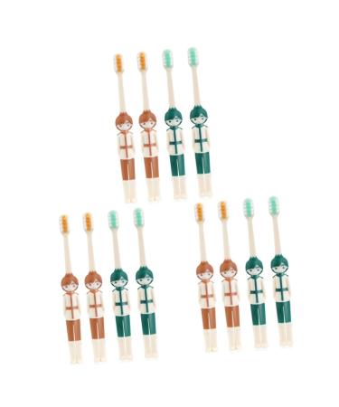 Housoutil 12 pcs children's toothbrush toothbrushes for children manual toothbrush children travel toothbrush oral toothbrush children toothbrush travel toothbrush rubber protection accessories toddler pp
