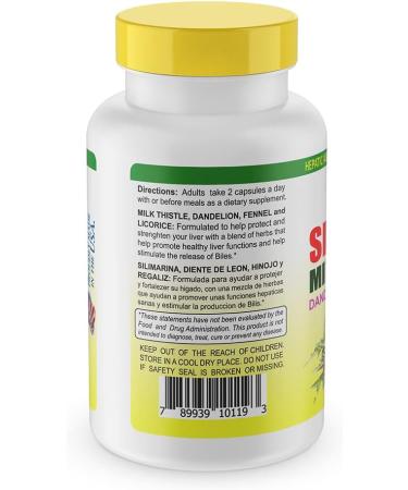 Sunshine Naturals Milk Thistle Complex - Liver Support Supplement with Dandelion, Fennel, and Licorice - 600mg, 120 Capsules - Buy Online on GoSupps.com