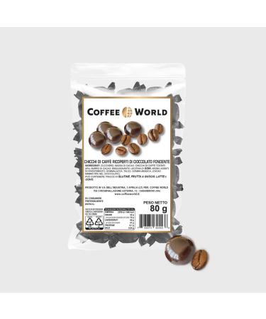 Coffee World Ciocoworld Espresso Dark Chocolate Coated Arabica Coffee Beans Small Chocolates Single Serving Coffee World 480g (6 x 80g Bags)