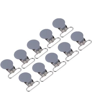Emoshayoga 25mm Round Pacifier Holder Clip - Gray Metal Suspender Clips for DIY - 10pcs - International Shipping Available - Buy Online on GoSupps.com