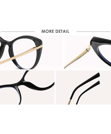 Women's Blue Light Blocking Cat Eye Glasses - LJCZKA Anti Eye Strain Computer Eyeglasses with Clear Frame in Red - Buy Online on GoSupps.com