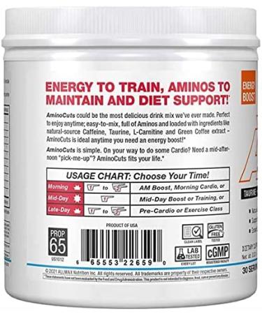 ALLMAX Nutrition ACUTS Amino-Charged Energy Drink Blue Raspberry 7.4 oz (210 g) - Buy Online on GoSupps.com