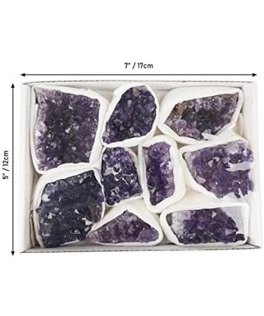 1Box Natural Amethyst Cluster Stones Crystal Quartz Divination Stones Natural Stones Raw Minerals Home Decor - (Color: Violet) - Buy Online on GoSupps.com