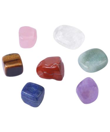 7PCS Colorful Healing Crystals Gift Kit Crystal Healing Stones Set Polished Stones 7 Chakra Set Tumbled Stones for Wicca Reiki and Energy Crystal Healing