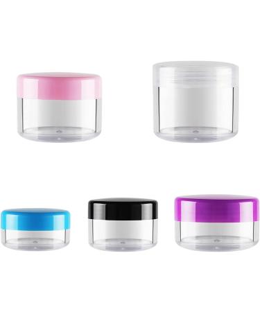 Zeoabsy 70 Pieces 5ml Clear Empty Can - Transparent Cream Containers with Purple Screw Caps for Lotion Mini Candles Nail Art & Lip Balm - Buy Online on GoSupps.com