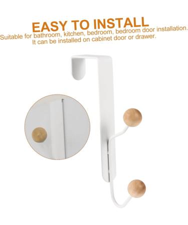 STOBAZA 2pcs Hook up Clothes Rack White Door Backpack Hooks Bathroom Towel Hooks Wall-Mounted Clothes Ball - Buy Online on GoSupps.com
